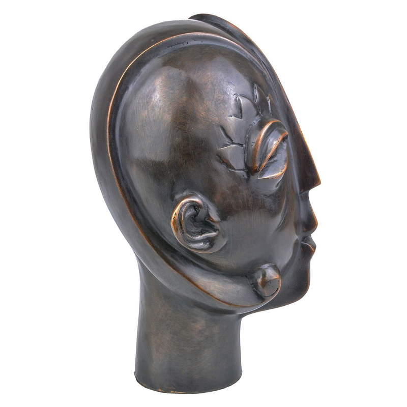 media image for Cubist Head Bronze By Currey Company Cc 1200 0720 3 249