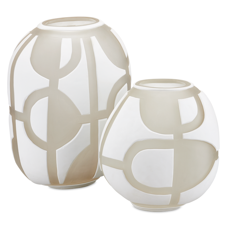 media image for Art Decortif White Vase Set Of 2 By Currey Company Cc 1200 0814 1 227