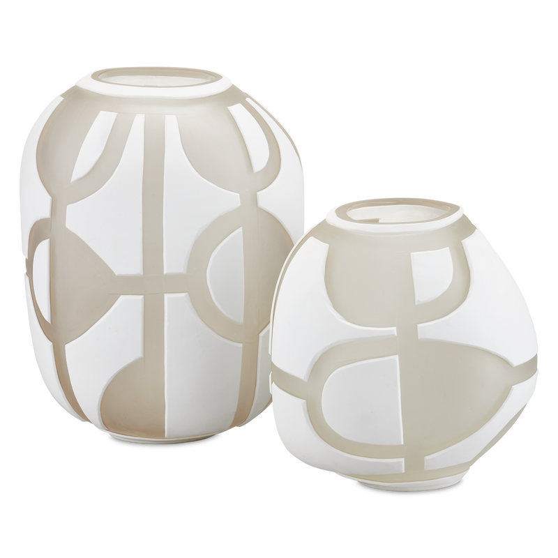 media image for Art Decortif White Vase Set Of 2 By Currey Company Cc 1200 0814 2 283