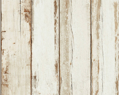 product image of Wood Panel Stripes Wallpaper in Brown/Cream 545