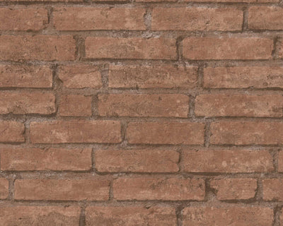product image of Brick Structures Wallpaper in Brown/Orange 590
