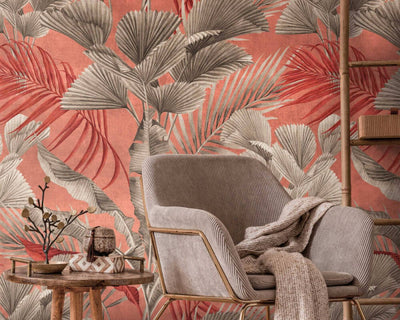 product image of Lea Jungle Wall Mural in Pink/Neutrals 517