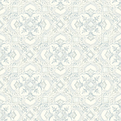 product image of Marjoram Light Blue Floral Tile Wallpaper 516