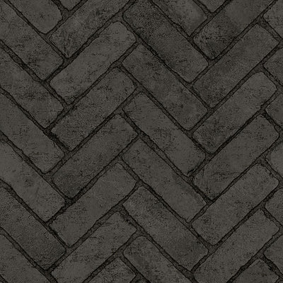 product image of Canelle Black Brick Herringbone Wallpaper 590
