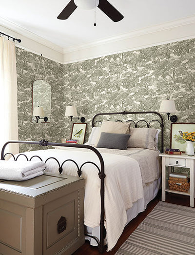 product image for Spinney Green Toile Wallpaper 1