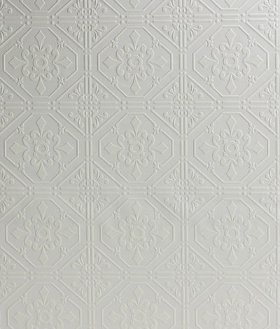 product image of Brooklyn White Tin Paintable Wallpaper 511