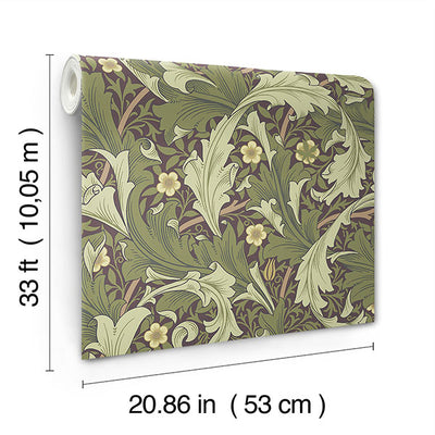 product image for Granville Plum Leafy Vine Wallpaper 84