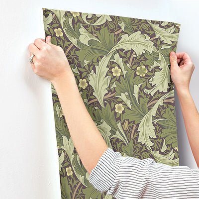 product image for Granville Plum Leafy Vine Wallpaper 7