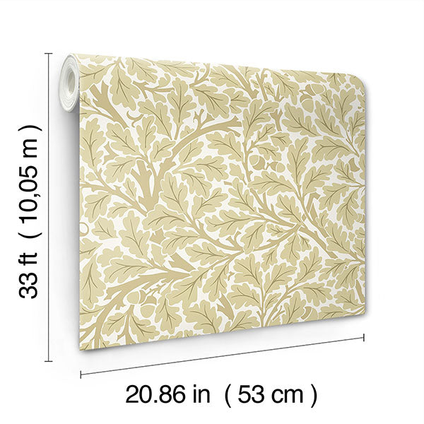 media image for Oak Tree Light Yellow Leaf Wallpaper 265