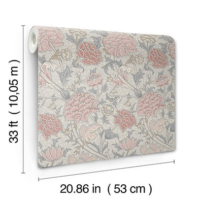 product image for Cray Pink Floral Trail Wallpaper 6