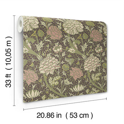 product image for Cray Plum Floral Trail Wallpaper 38