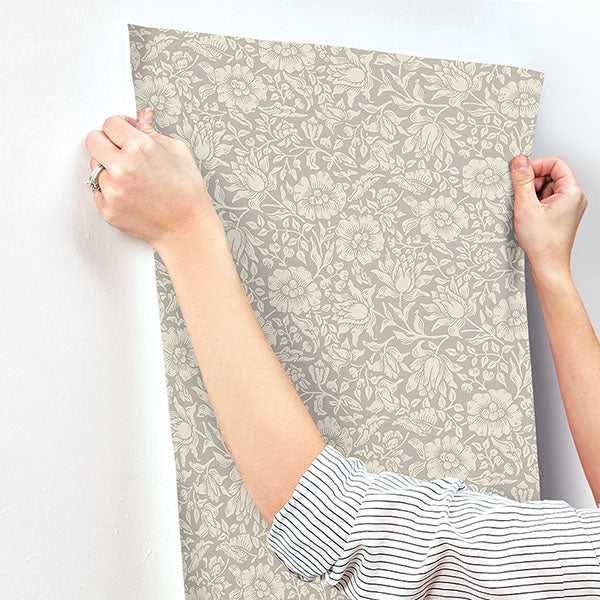 media image for Mallow Grey Floral Vine Wallpaper 245