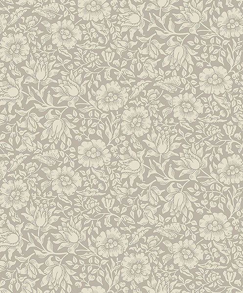 media image for Mallow Grey Floral Vine Wallpaper 251