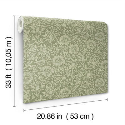 product image for Mallow Green Floral Vine Wallpaper 21