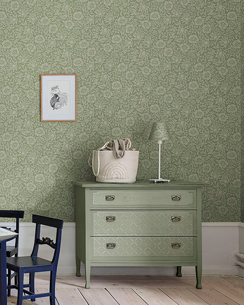 media image for Mallow Green Floral Vine Wallpaper 221