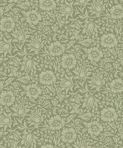 product image of Mallow Green Floral Vine Wallpaper 556