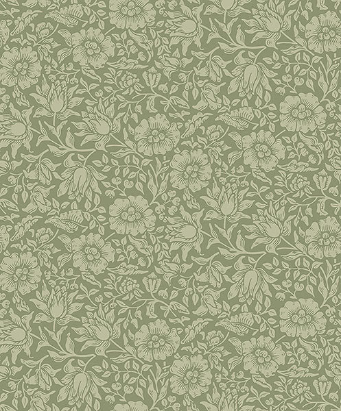 media image for Mallow Green Floral Vine Wallpaper 239