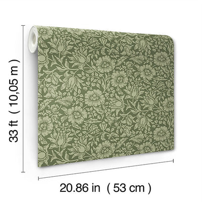 product image for Mallow Dark Green Floral Vine Wallpaper 23