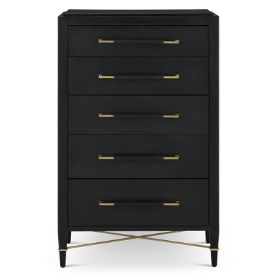 product image for Verona Black Five Drawer Chest By Currey Company Cc 3000 0248 3 68