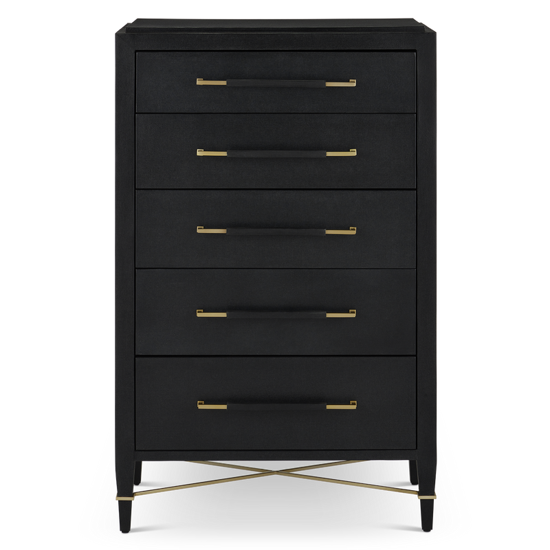 media image for Verona Black Five Drawer Chest By Currey Company Cc 3000 0248 3 250