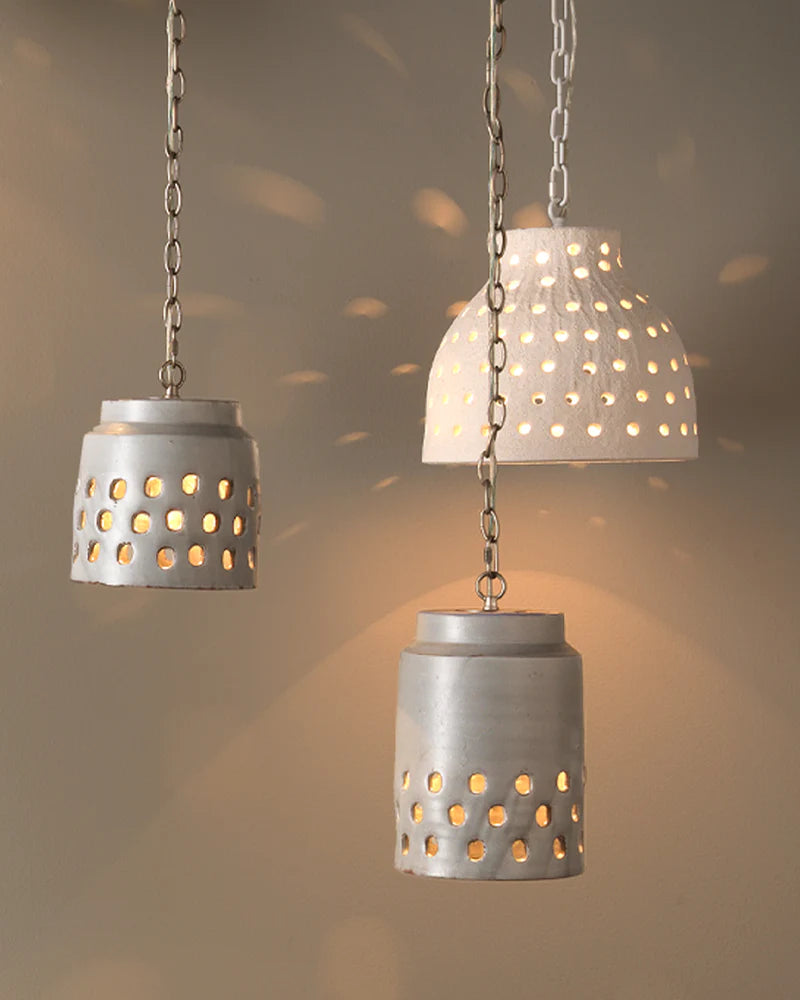 media image for Perforated Grey Pendant 9 257