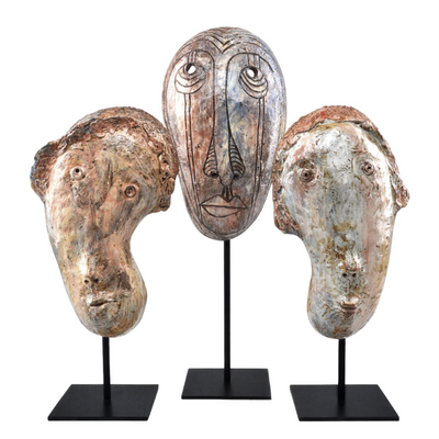 product image of Glazed Masks Set Of 3 By Currey Company Cc 1200 0725 1 562