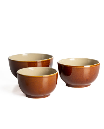 product image of Vintage Brown Glaze Bowls 1 54