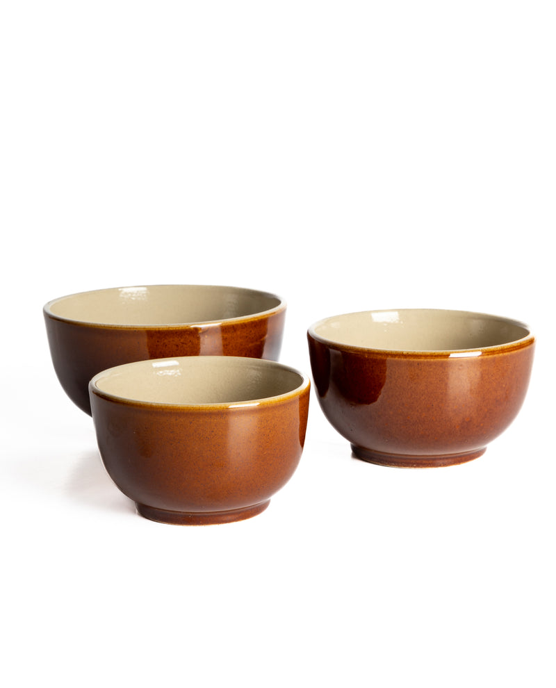 media image for Vintage Brown Glaze Bowls 1 283