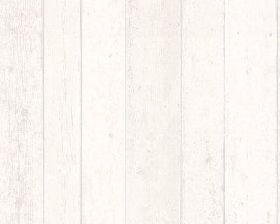 product image of Cottage Wood Planks Wallpaper in Grey/White 59