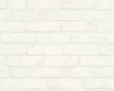 product image of Cottage Brick Wallpaper in White/Metallic 573