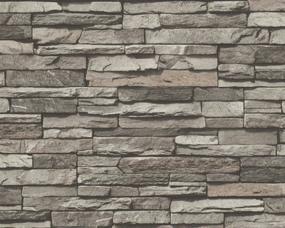 product image of Flat Stone Wallpaper in Black/Cream/Grey 599
