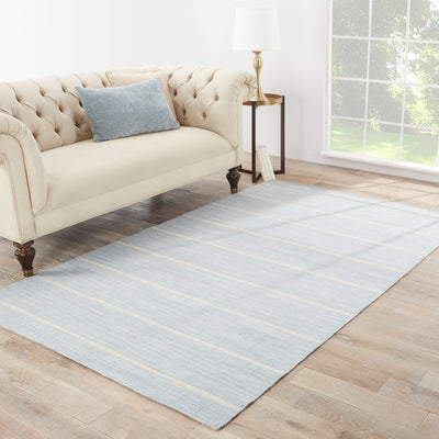 product image for Cape Cod Handmade Striped Blue/Beige Area Rug 7 32