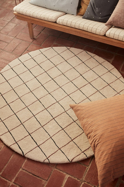 product image for Grid Circle Rug in Offwhite - Open Box 7 47