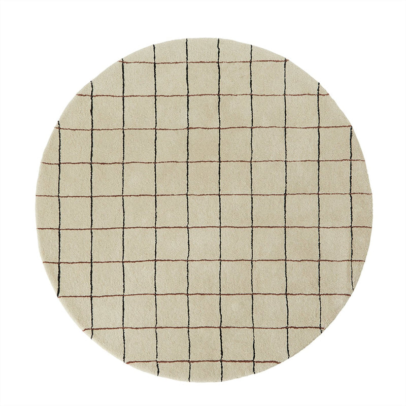 media image for Grid Circle Rug in Offwhite - Open Box 1 269