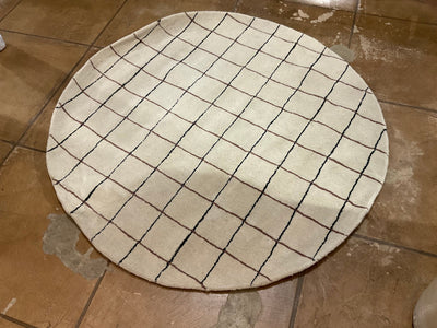 product image for Grid Circle Rug in Offwhite - Open Box 6 79