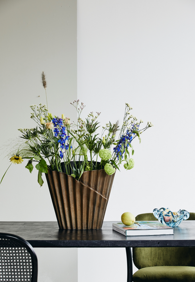product image for nevis pleated metal vase by ladron dk 2 14