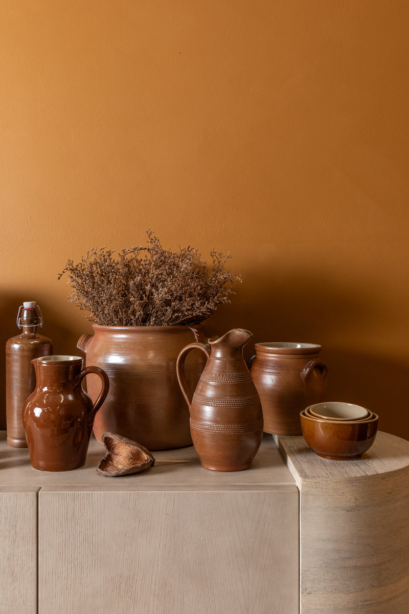 media image for Vintage Brown Glaze Bowls 4 219