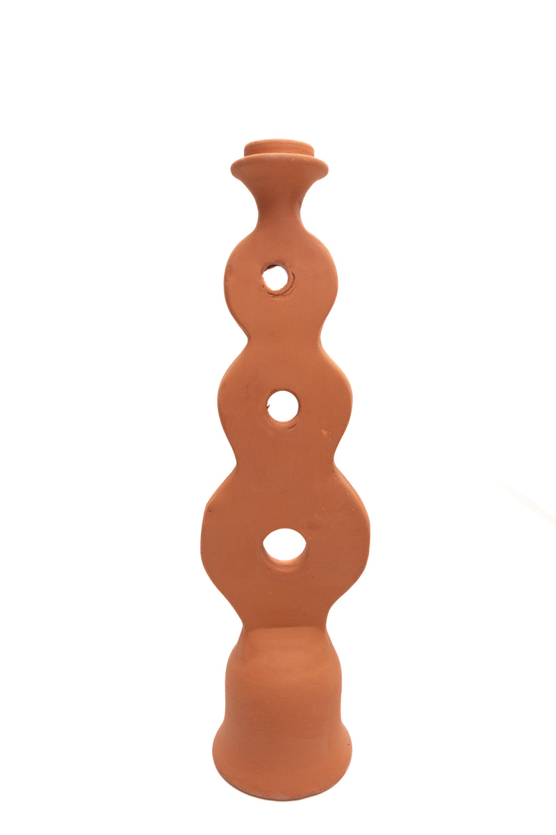 media image for Moroccan Unglazed Terracotta Candle Holder- Infinity 274
