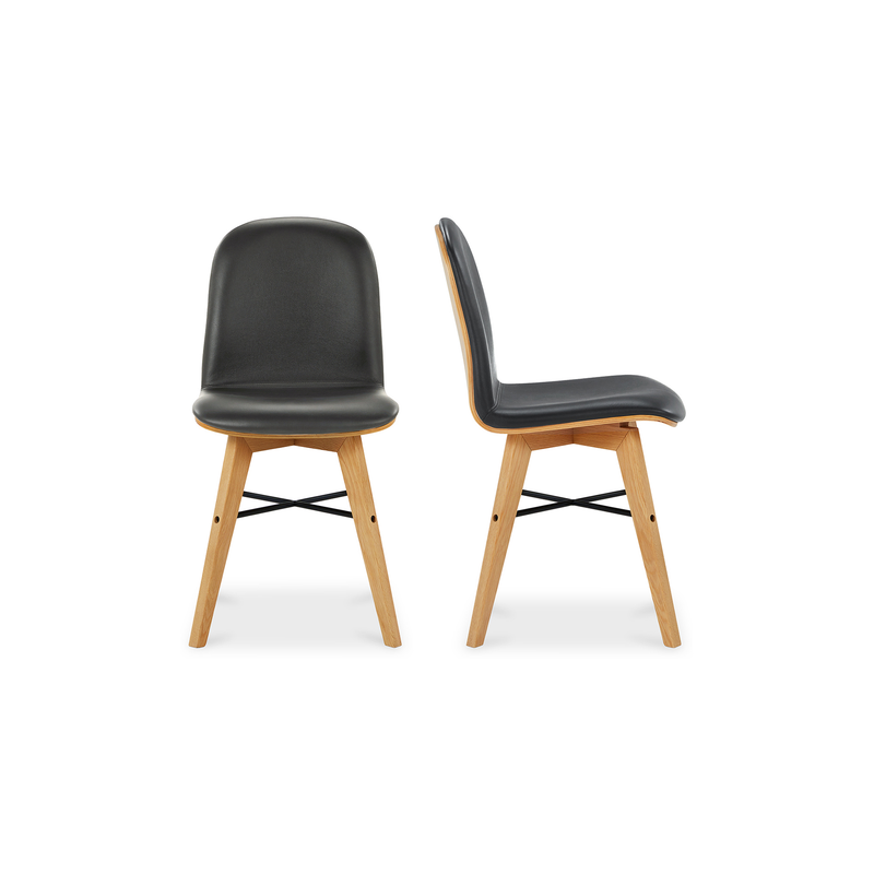 media image for Napoli Black Leather Dining Chair - Set of 2 217