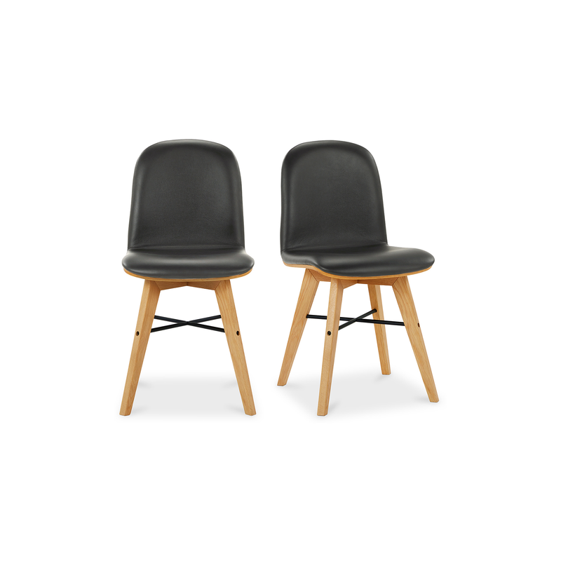 media image for Napoli Black Leather Dining Chair - Set of 2 235