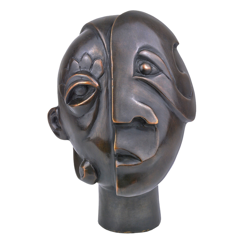 media image for Cubist Head Bronze By Currey Company Cc 1200 0720 1 211