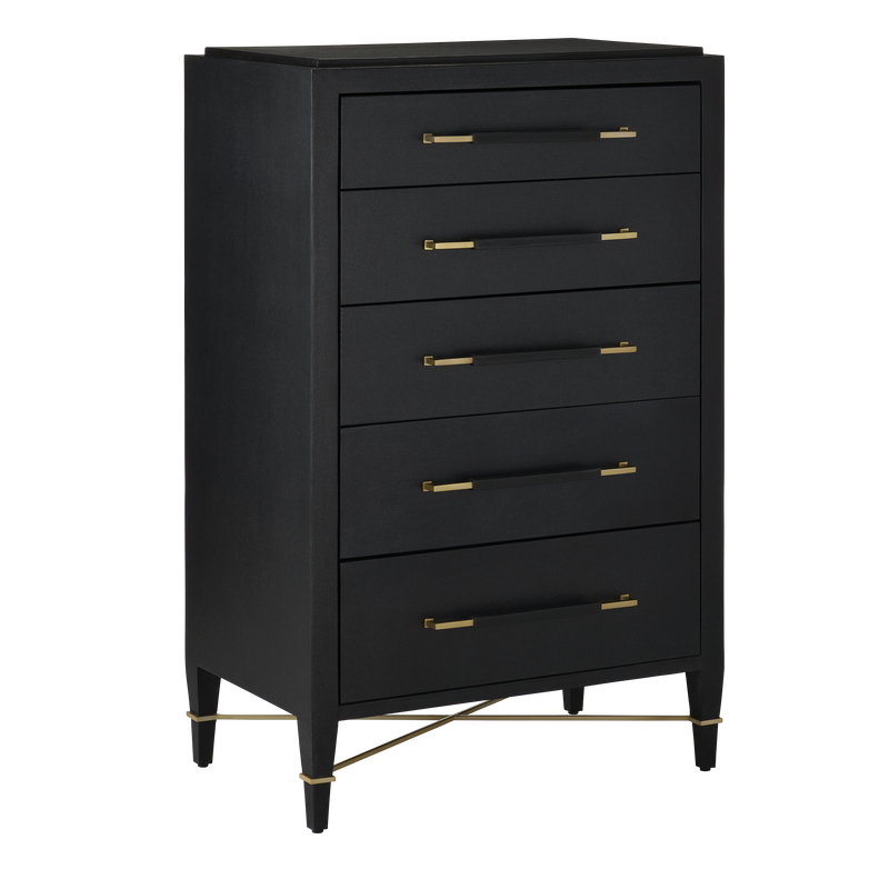 media image for Verona Black Five Drawer Chest By Currey Company Cc 3000 0248 1 239