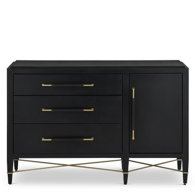 product image for Verona Black Three Drawer Chest By Currey Company Cc 3000 0250 3 14