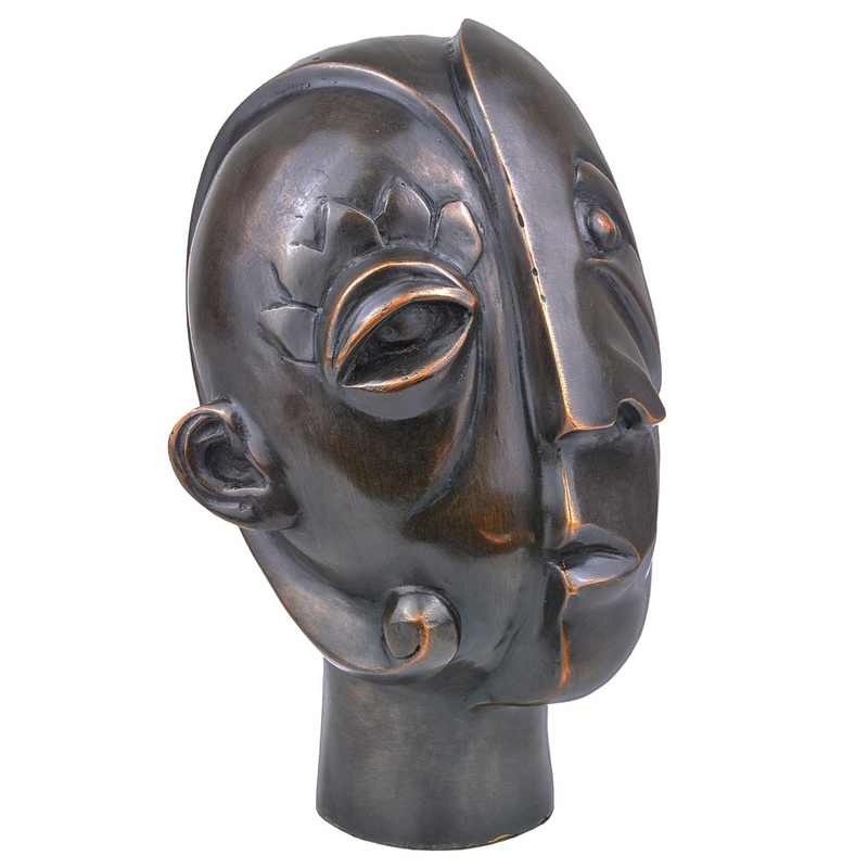 media image for Cubist Head Bronze By Currey Company Cc 1200 0720 2 288