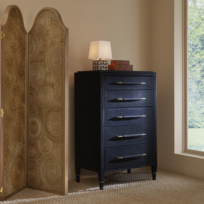 product image for Verona Black Five Drawer Chest By Currey Company Cc 3000 0248 9 75