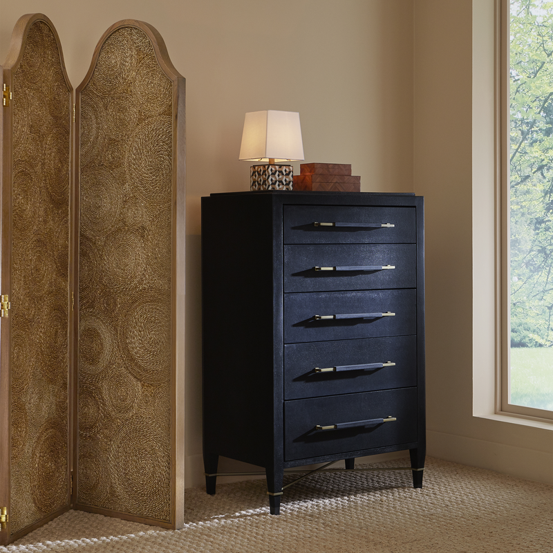 media image for Verona Black Five Drawer Chest By Currey Company Cc 3000 0248 9 228