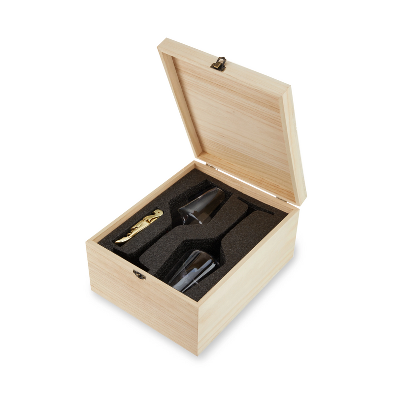 media image for Crystal Bordeaux Glasses & Gold Corkscrew Gift Box Set 281