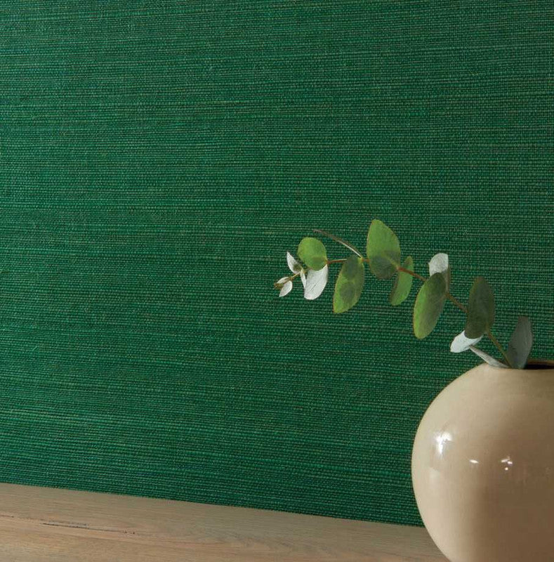 media image for Kanoko Grasscloth Wallpaper in Emerald 20
