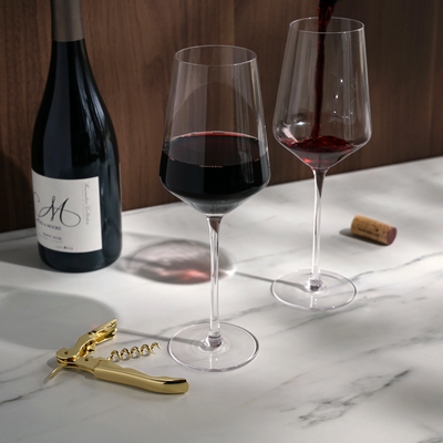 product image for Crystal Bordeaux Glasses & Gold Corkscrew Gift Box Set 77
