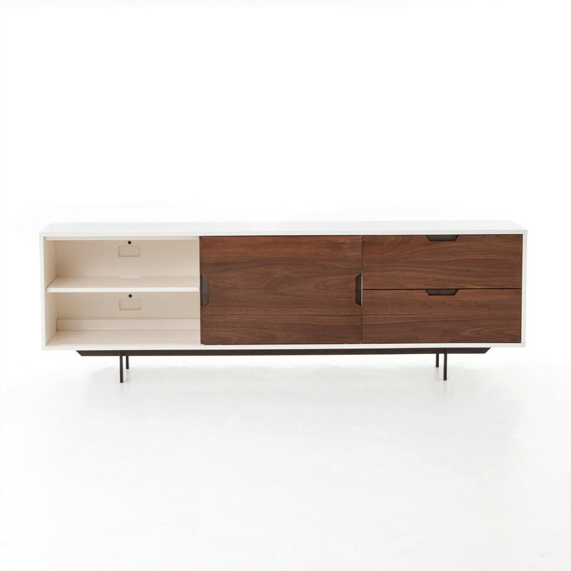 media image for Tucker Large Media Console in White Lacquer - Open Box 2 213